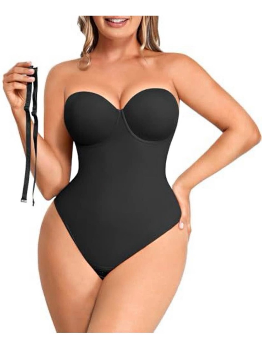 SHAPELLX Shapewear Tummy Control Strapless Bodysuit for Women